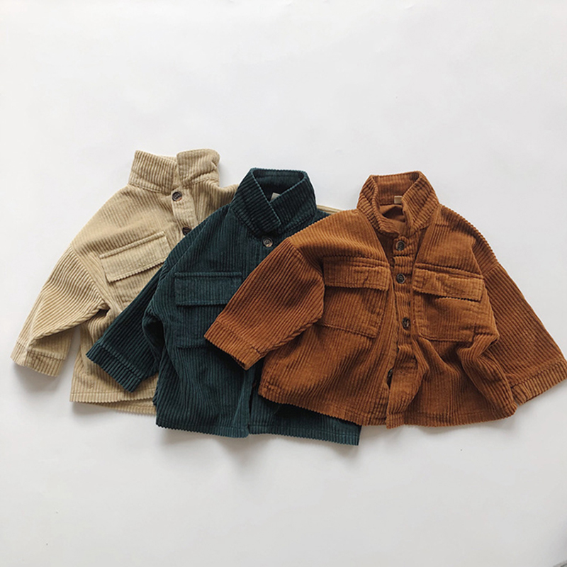Baby Clothing Japan - Jesienno-zimowy płaszczyk sztruksowy dla niemowląt i
