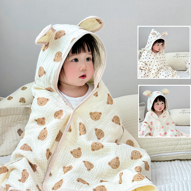 Baby Clothing Fabric - Ręcznik kąpielowy dla niemowląt, 4-warstwowa bawełniana