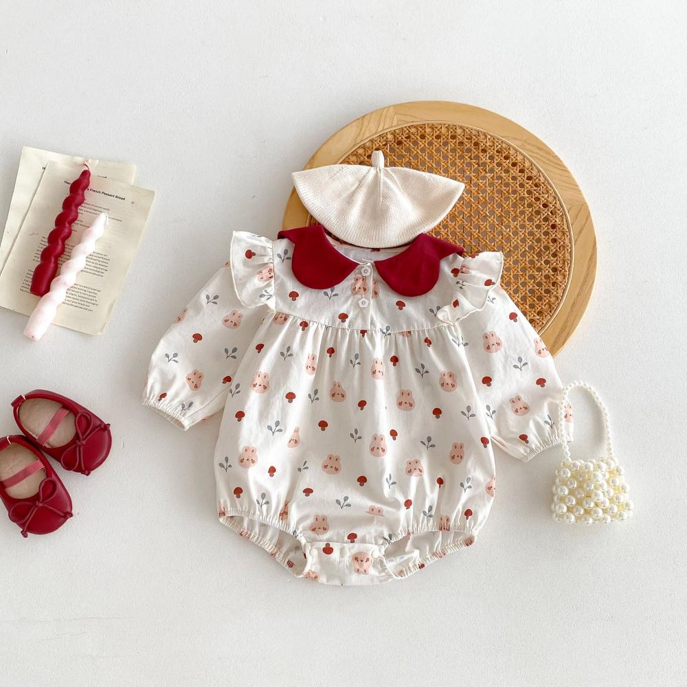 Baby Clothing High Quality - Uroczy kombinezon dziecięcy z nadrukiem króliczka