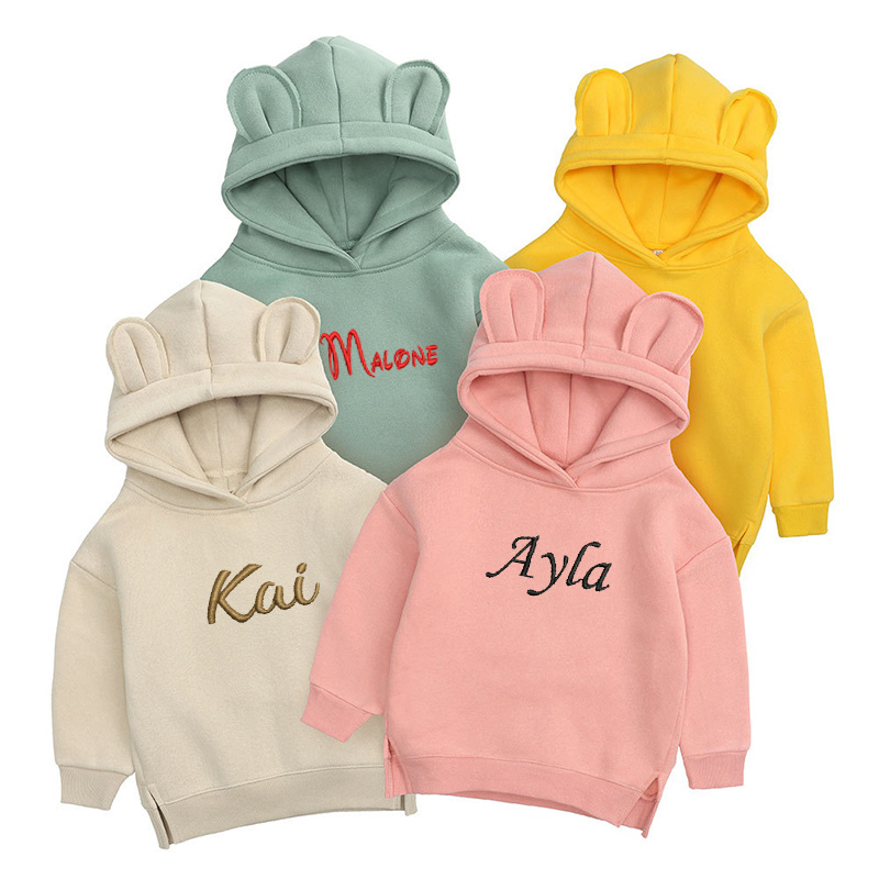 Baby Clothing Jumper - Spersonalizowany haft dziecięcy niedźwiedź bluza z