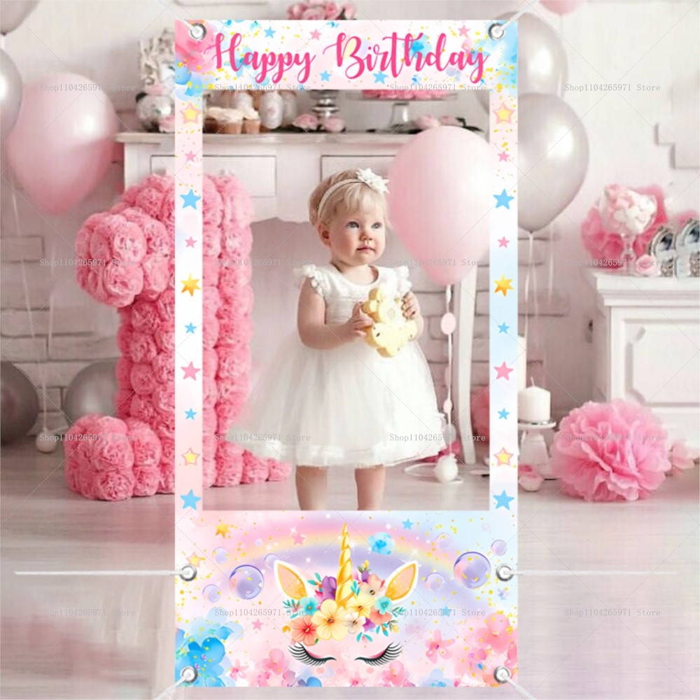 Baby Clothing Event - Rekwizyty do fotobudki z motywem jednorożca,